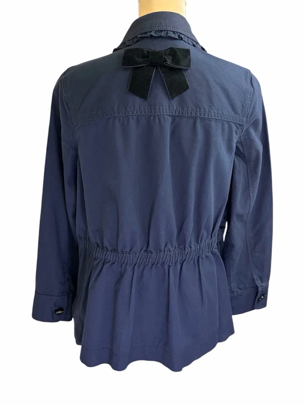 Kate Spade Broome Street Navy Utility Ruffle Chore Jacket XS